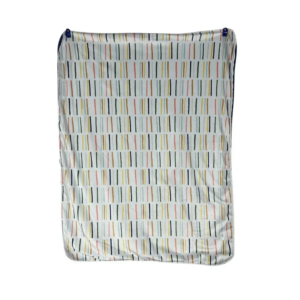 Cloud Island Baby Blanket Colorful Lines Dashes Blue Sherpa Target 2021 - Picture 2 of 6